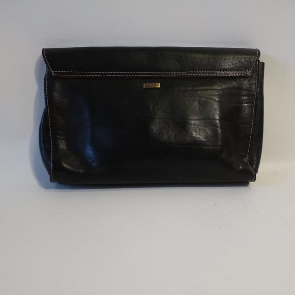 Womens Brave Black Die-Cut Salvage Skull Image Leather Clutch Bag * - Picture 6 of 10